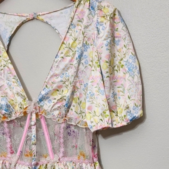 New!For‎ Love & Lemon Glitter Garden Cap Sleeve Dress - Picture 9 of 15